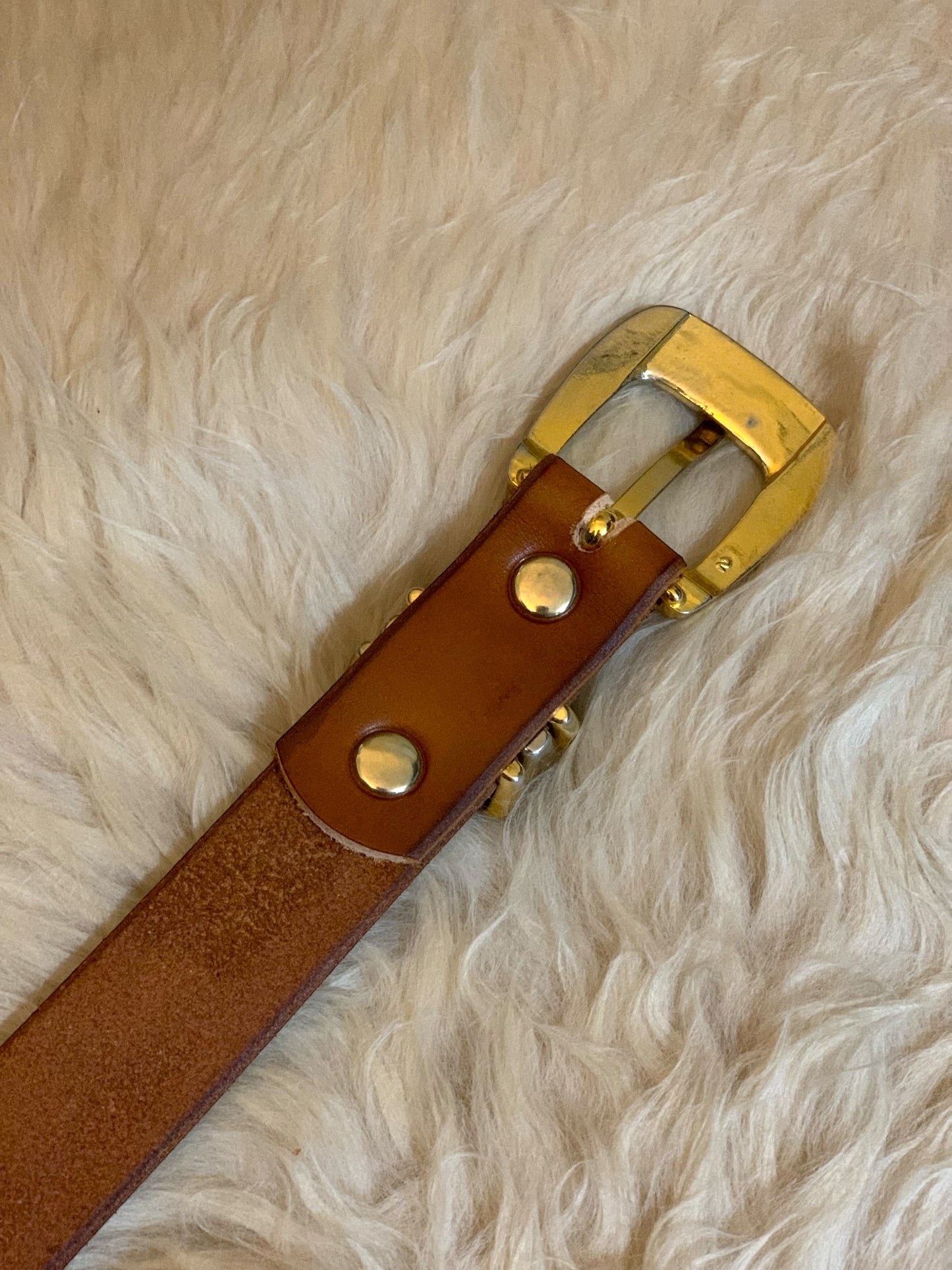 Art Deco Buckle on Handcrafted Leather Belt