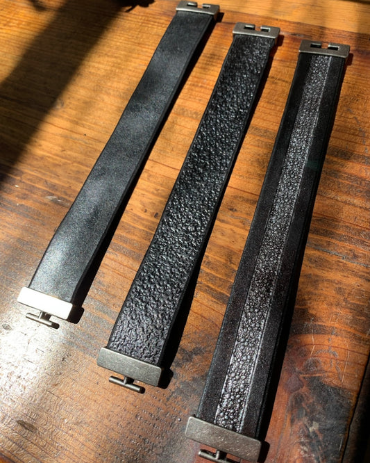 Distinctive Tooled and Dyed Leather Wristbands